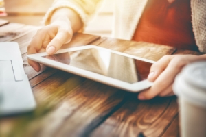 Woman using an ipad